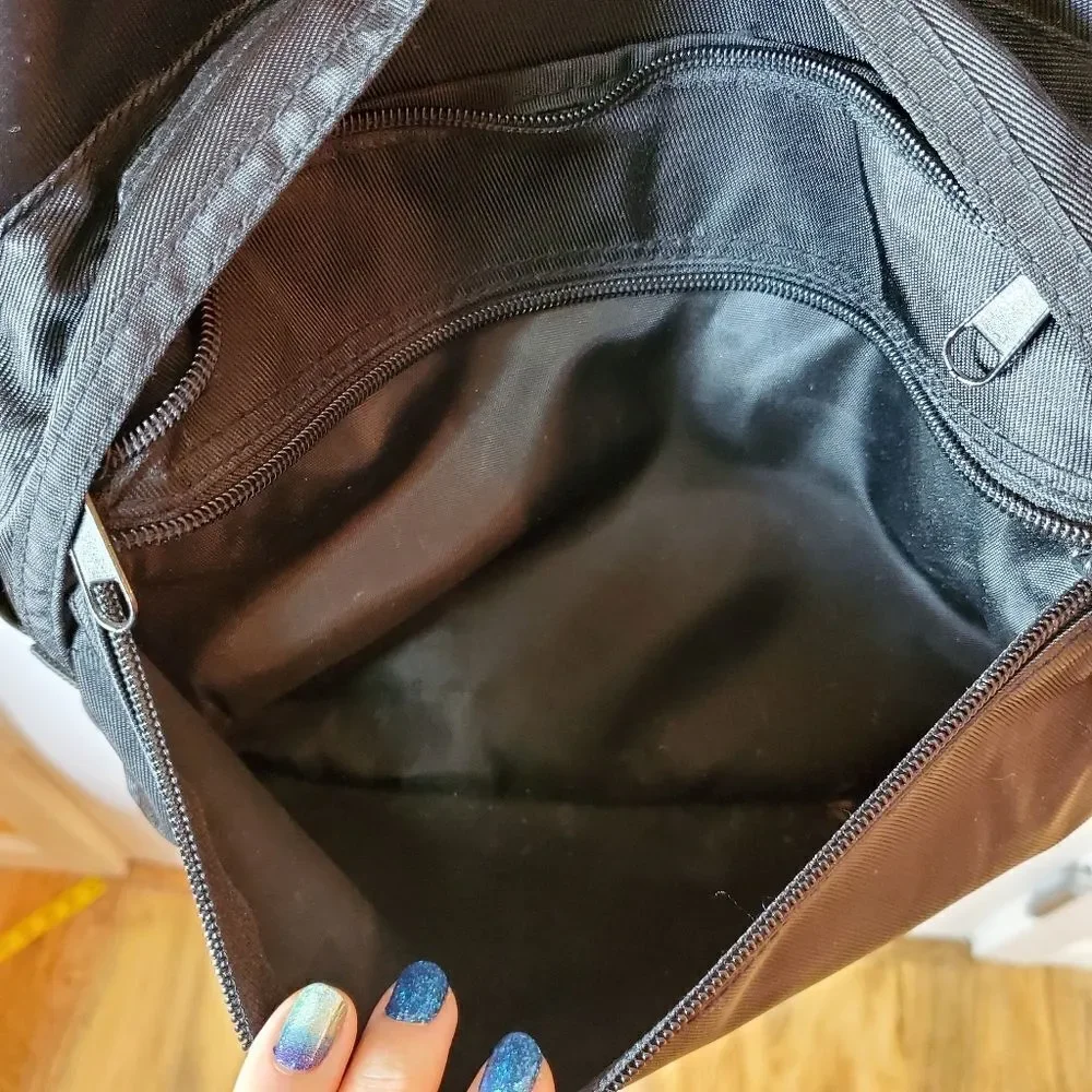 Disney Resort Black‎ Backpack With Inner Pockets And Zippers Embroidered logo
